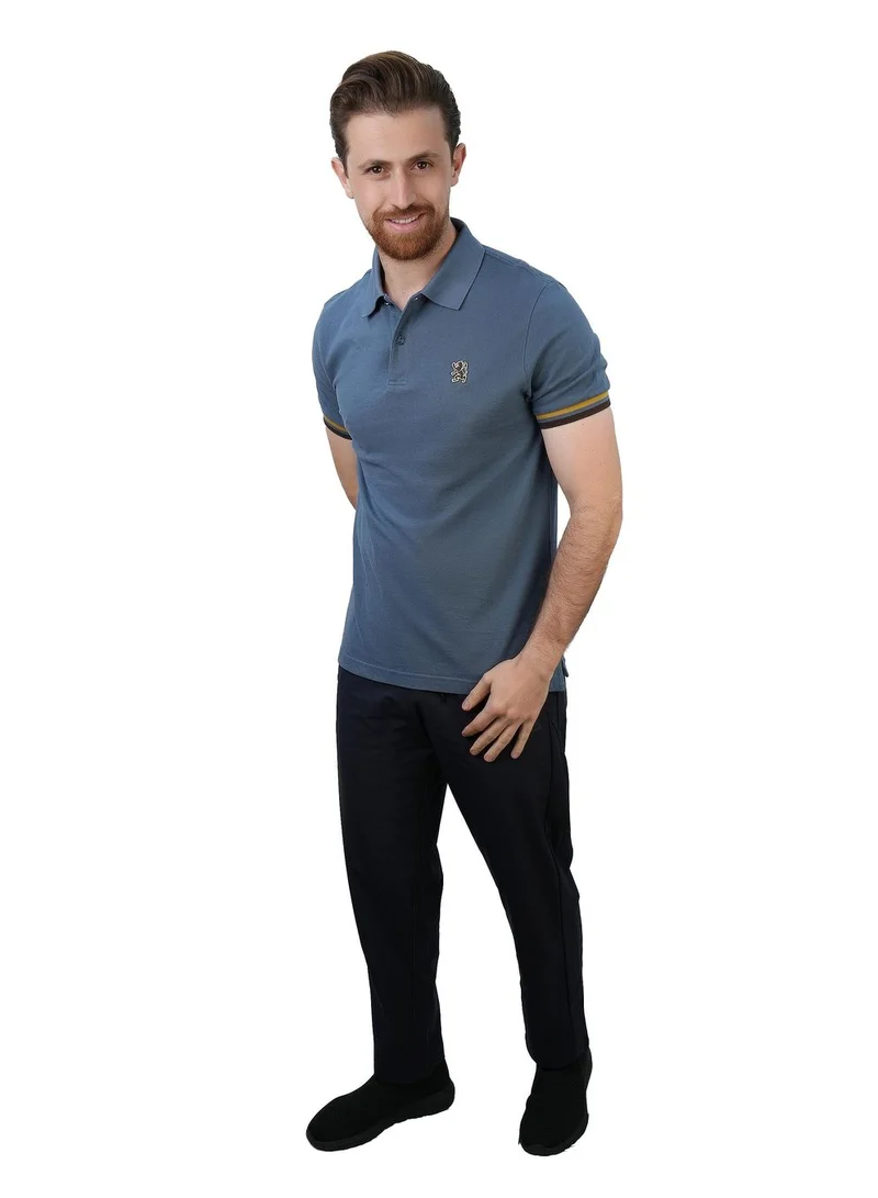 GIORDANO Men's Performance Polo: Classic Piqué, Tipped Collar, Embroidered Detail